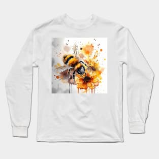 A bee collects honey on a flower. Long Sleeve T-Shirt